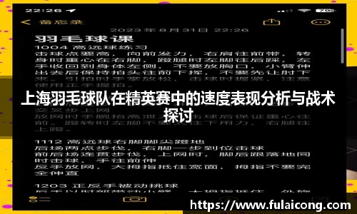 上海羽毛球队在精英赛中的速度表现分析与战术探讨